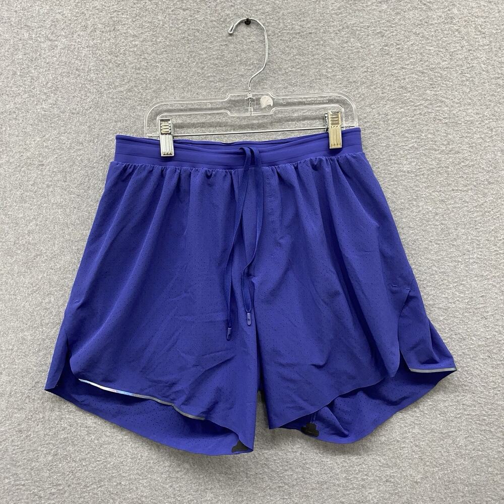Lululemon Fast Free Short 6” Lined Mens S Perforated Charged Indigo Gym Athletic